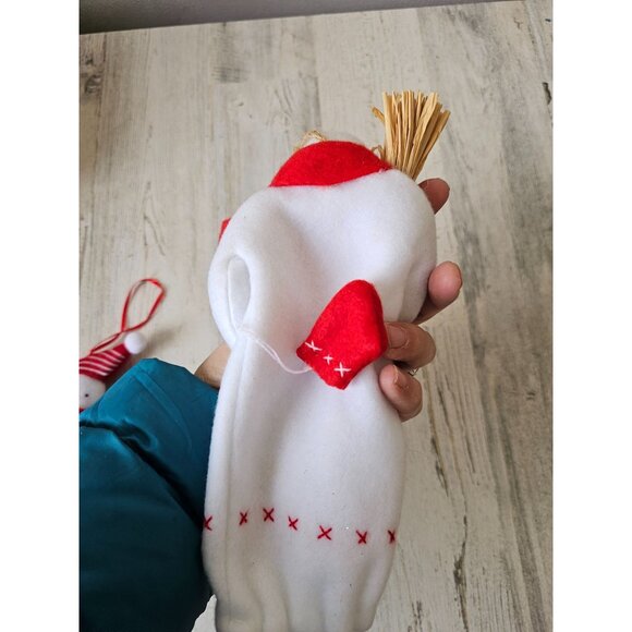 St Nicholas snowman ornament Winter follies plush fleece bottle cover Xmas tree - Picture 7 of 7